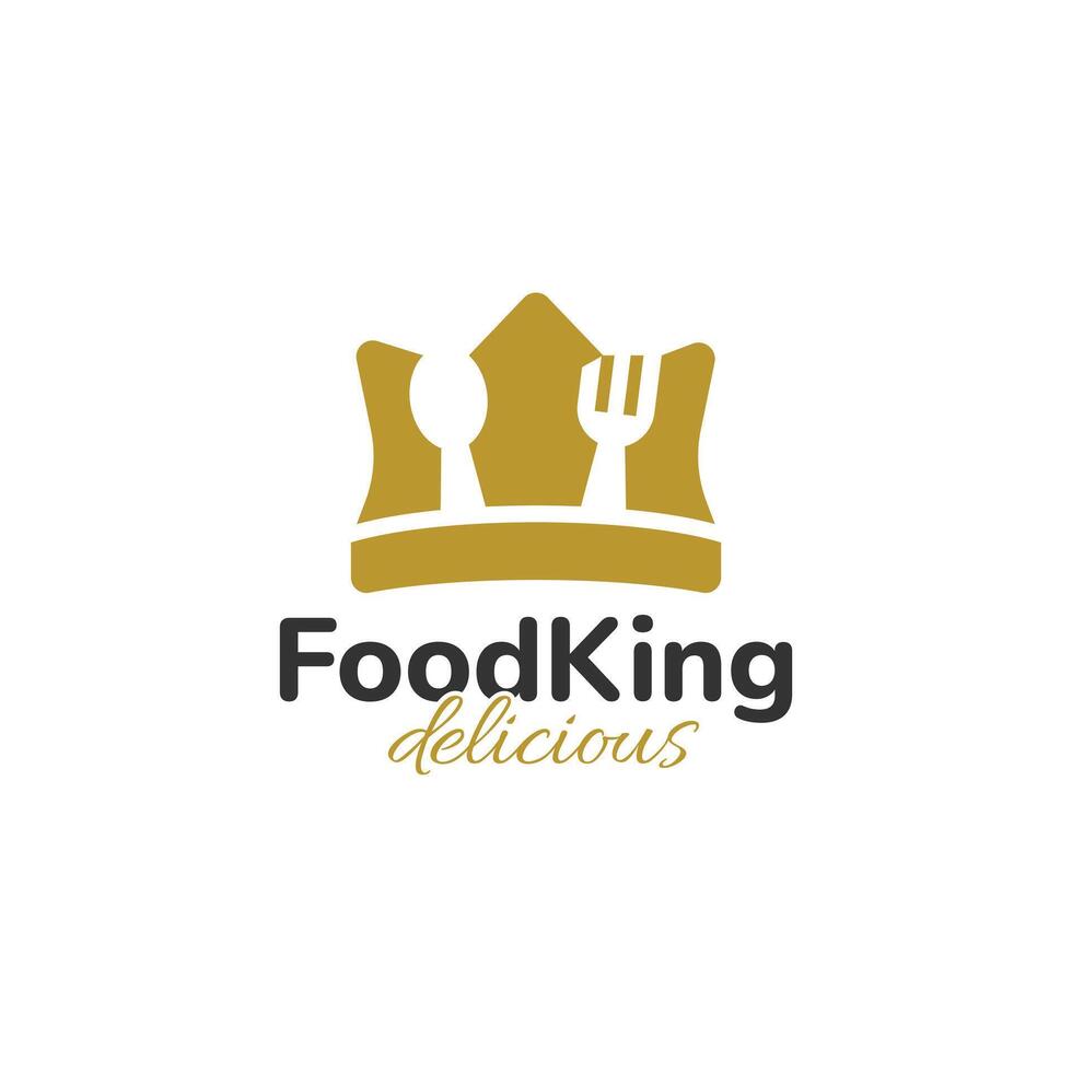 nourriture roi, couronne logo conception modèle vecteur illustration