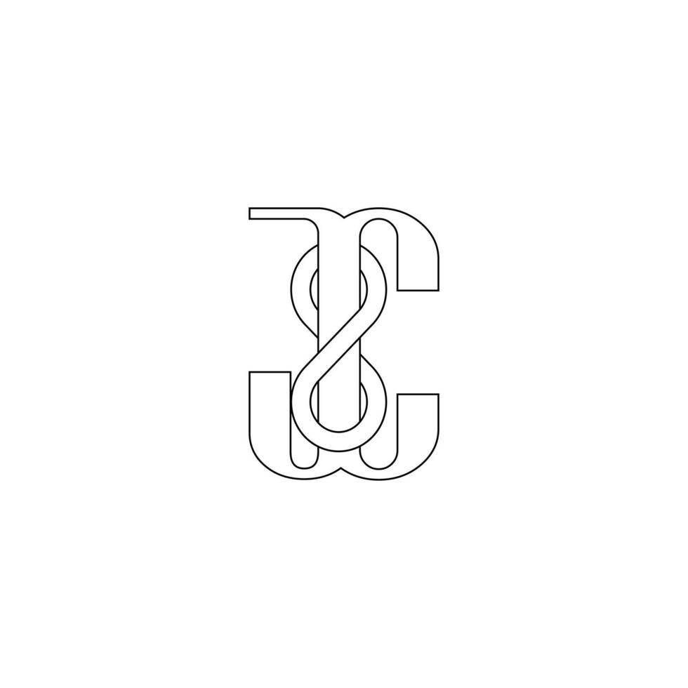 alphabet lettres initiales monogramme logo jc, cj, j et c vecteur