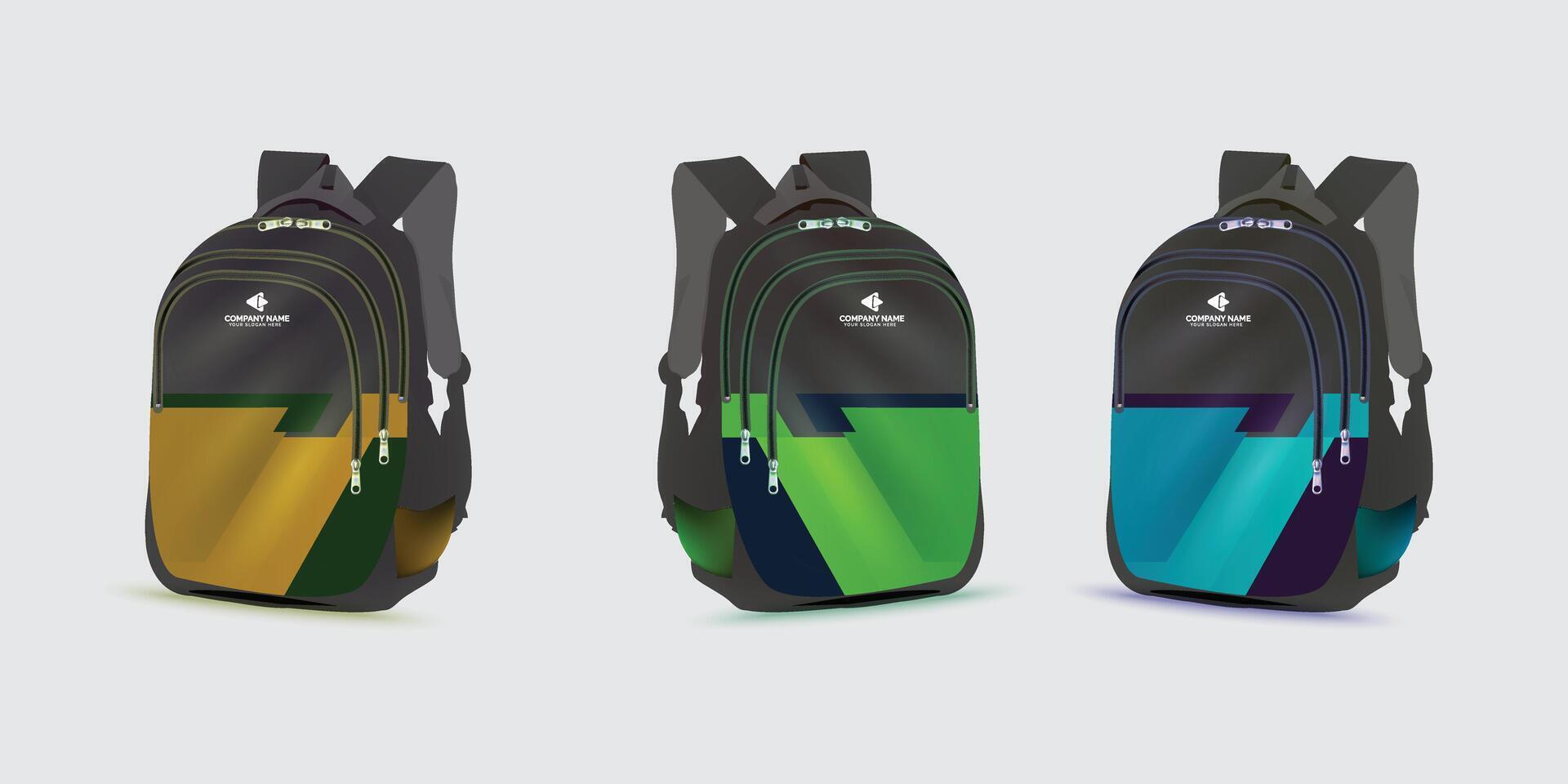 sac à dos avec le logo de le retour à école sur il. des gamins école sac modèle, vecteur illustration