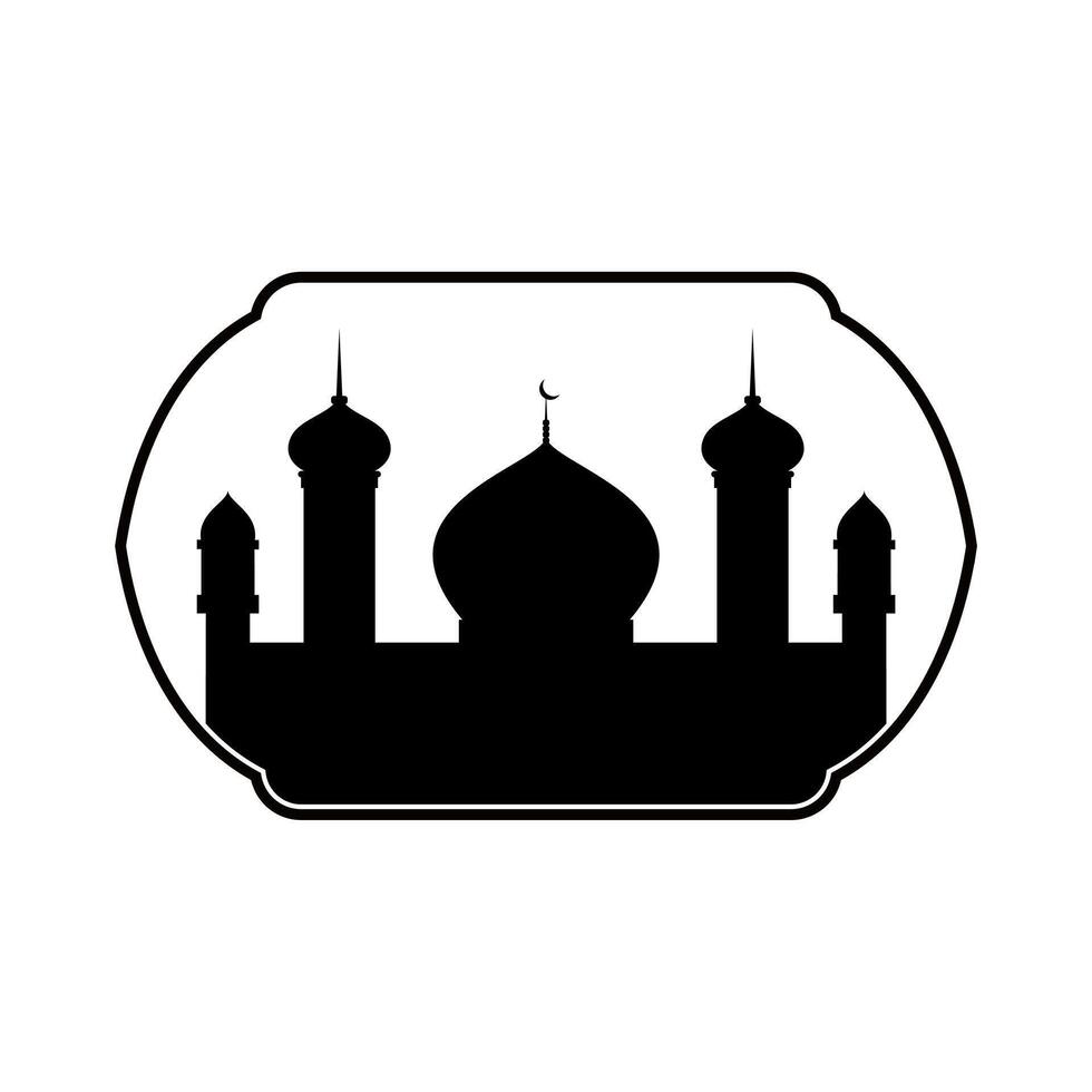mosquée logo vecor illustration. musulman mosquée silhouette logo modèle. Ramadan Karim, eid mubarak vecteur