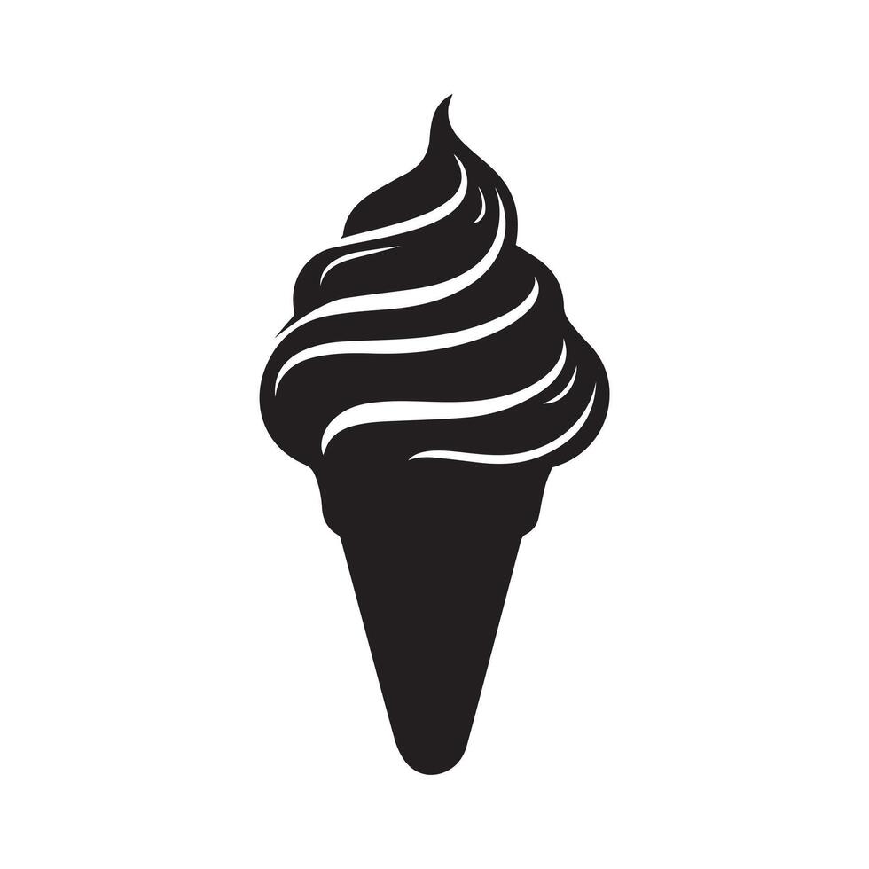 la glace crème icône du froid nourriture isolé vecteur sur blanc Contexte.