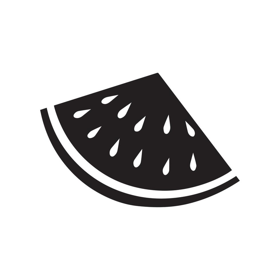 pastèque nourriture icône noir isolé vecteur sur blanc Contexte.