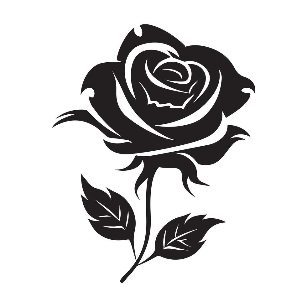 Rose noir et blanc icône silhouette Contexte. vecteur illustration conception.
