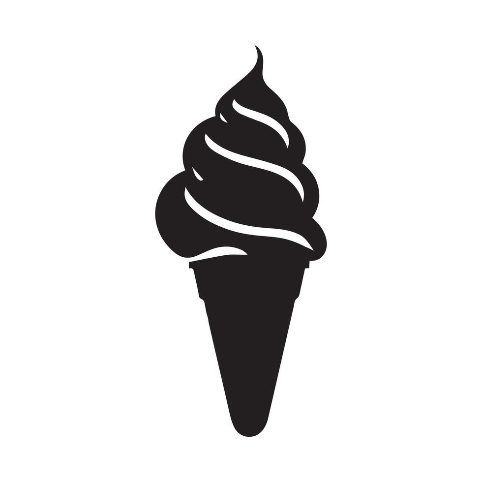 la glace crème icône du froid nourriture isolé vecteur sur blanc Contexte.
