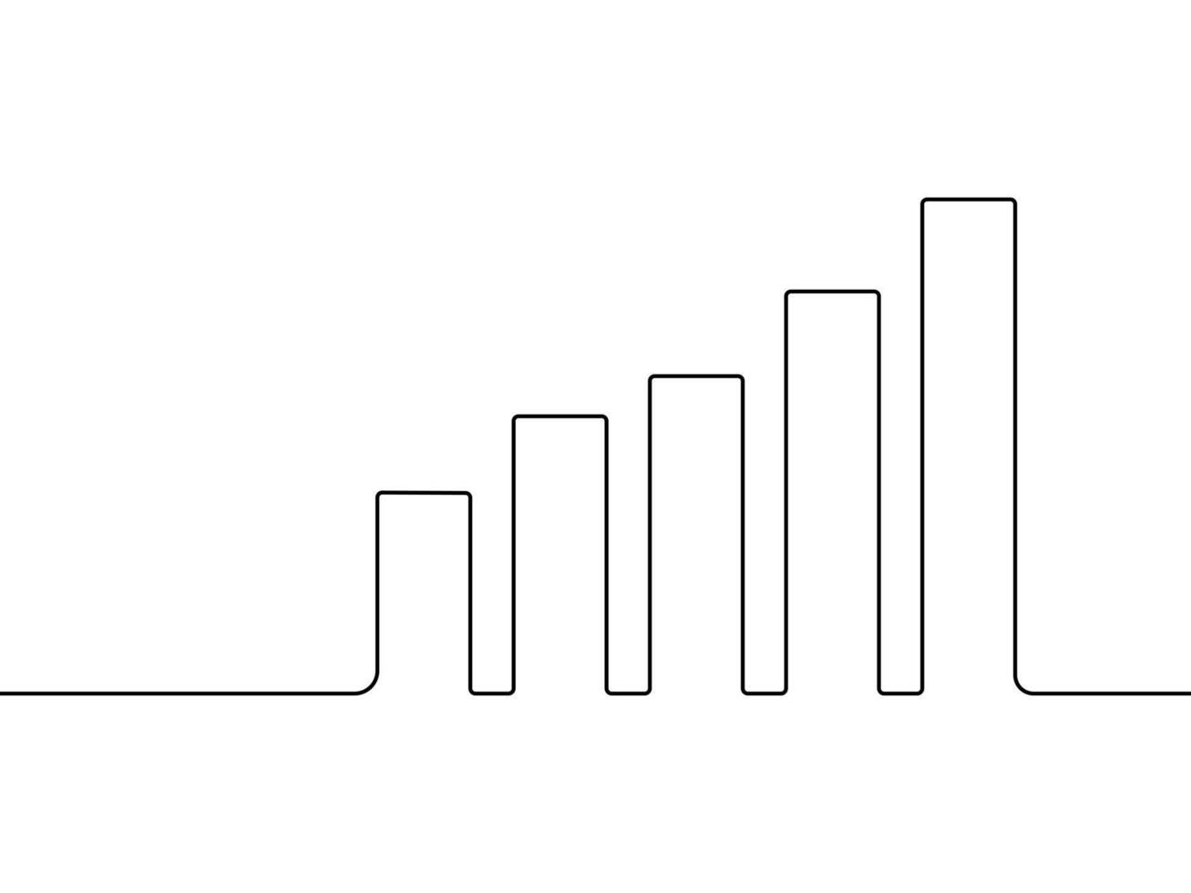 dessin continu lignes de le bar graphique sur une blanc Contexte vecteur