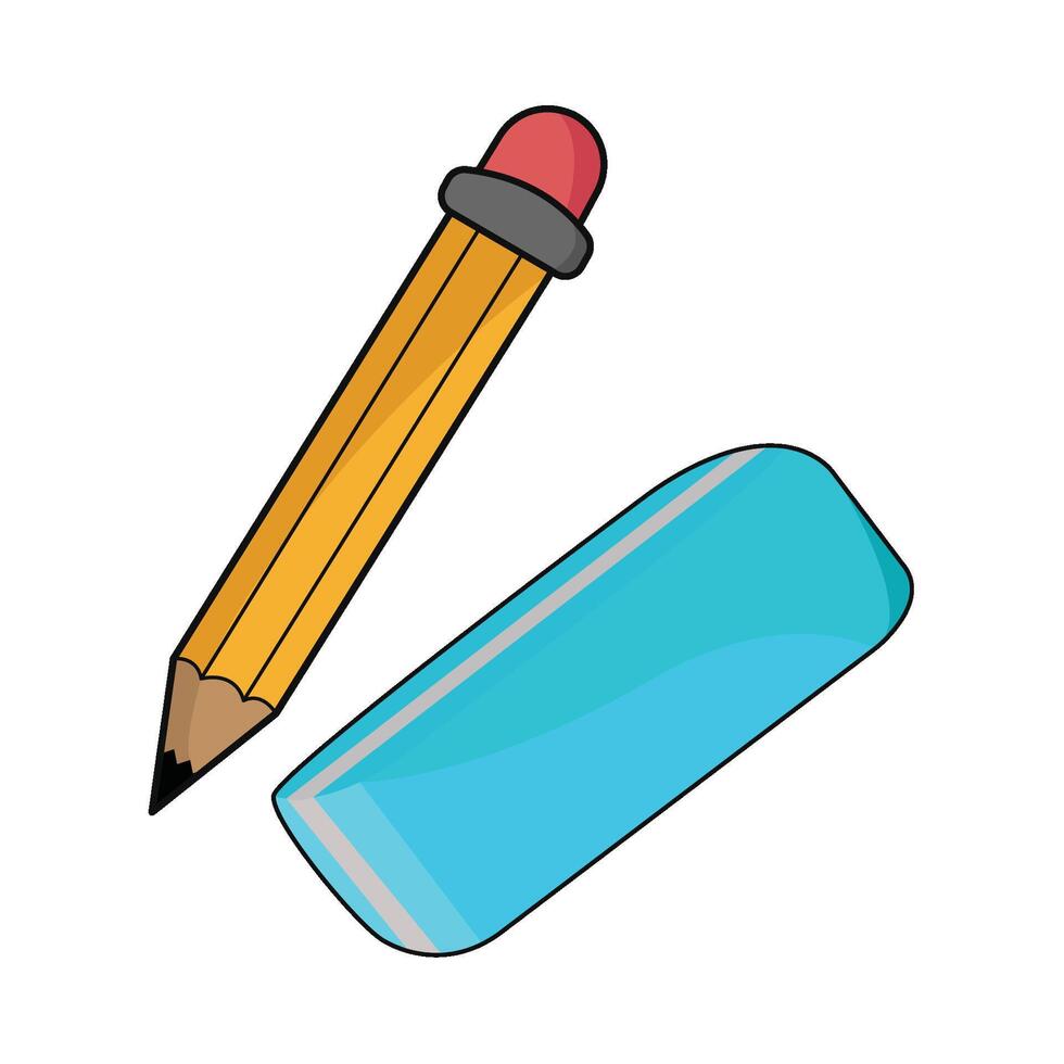 illustration de crayon et la gomme vecteur