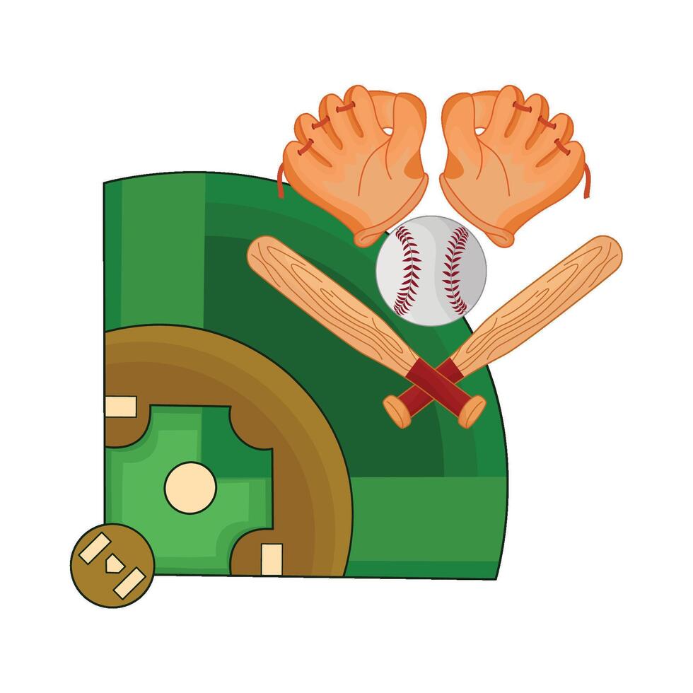 illustration de base-ball champ vecteur