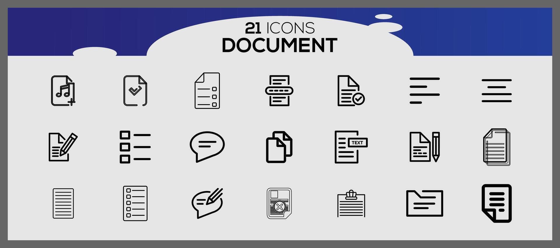 Créatif des dossiers et les documents plat icône paquet. site Internet Icônes collection. l'Internet éléments Icônes. vecteur