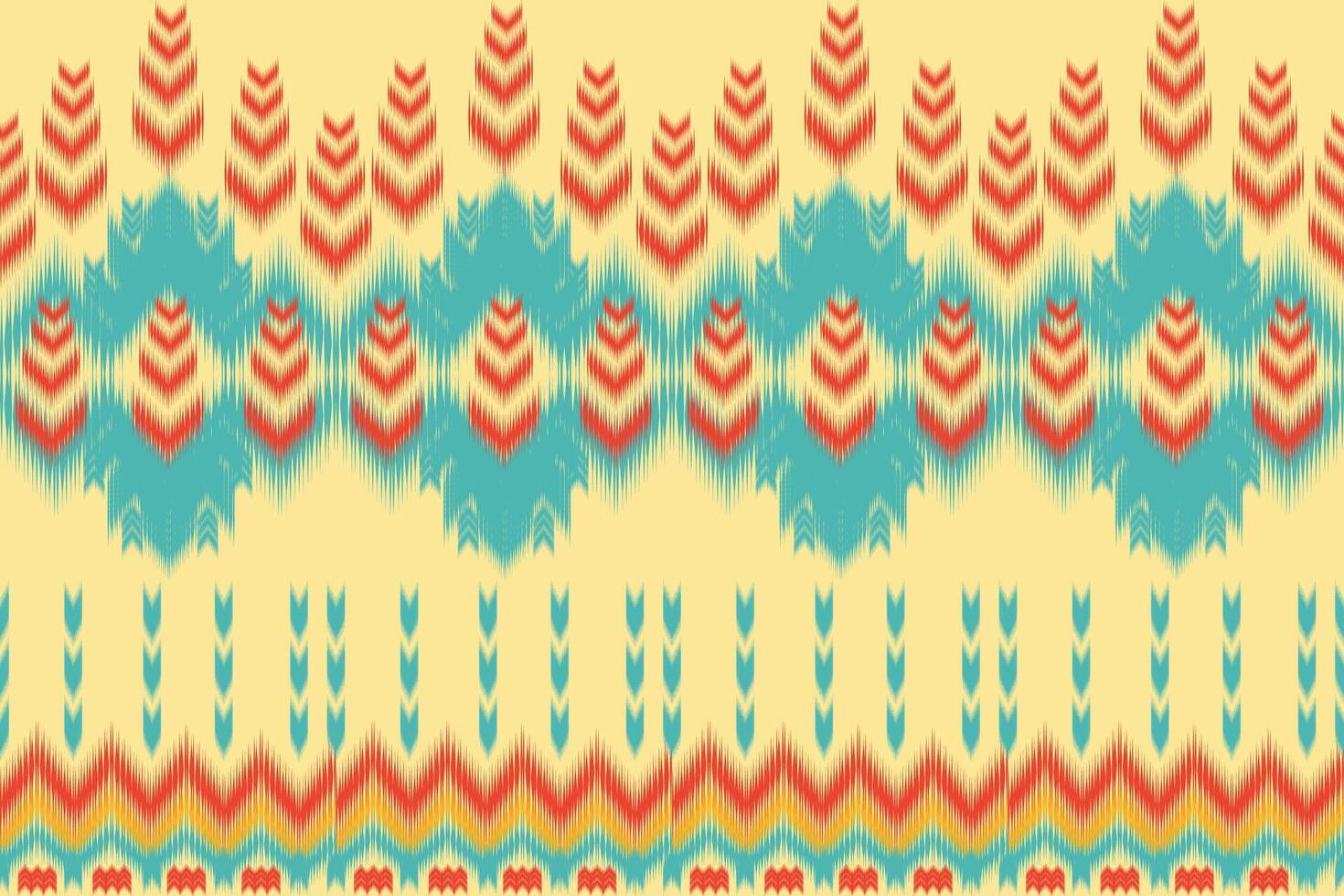 ikat modèle avec une géométrique fleur conception bleu Orange Jaune conception pour impression textile tapis vecteur