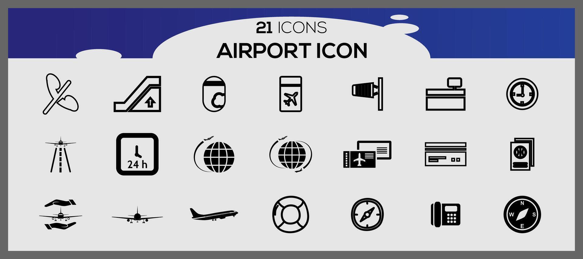 aéroport Icônes collection. Voyage vecteur Icônes pour utilisateur interface conception. aéroport icône ensemble.