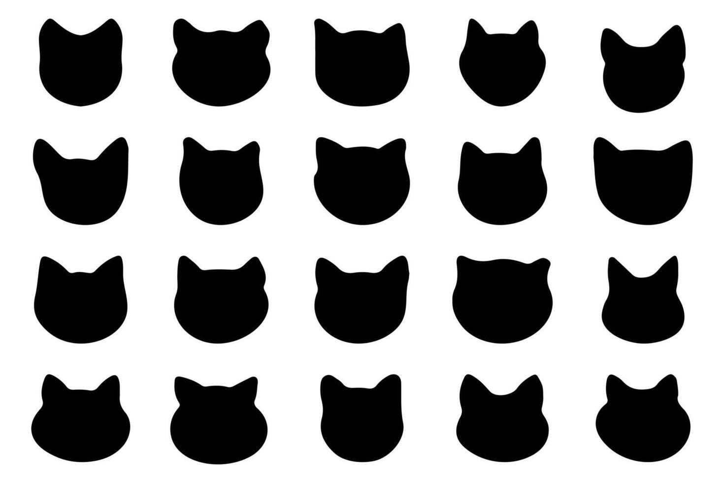 Facile silhouette de une chat visage vecteur