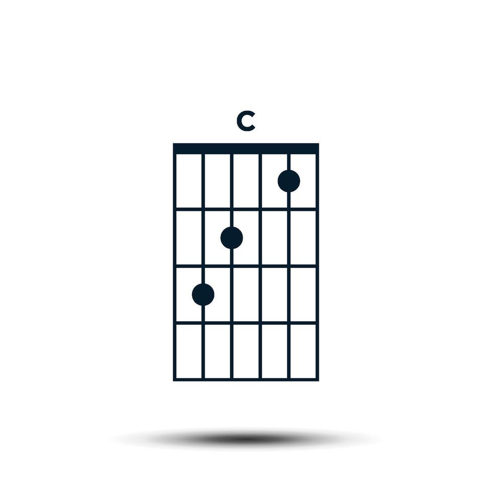 c, de base guitare accord graphique icône vecteur modèle