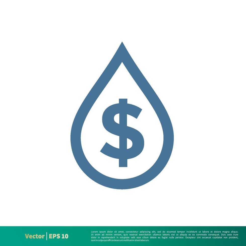 laissez tomber l'eau dollar signe icône vecteur logo modèle illustration conception. vecteur eps dix.
