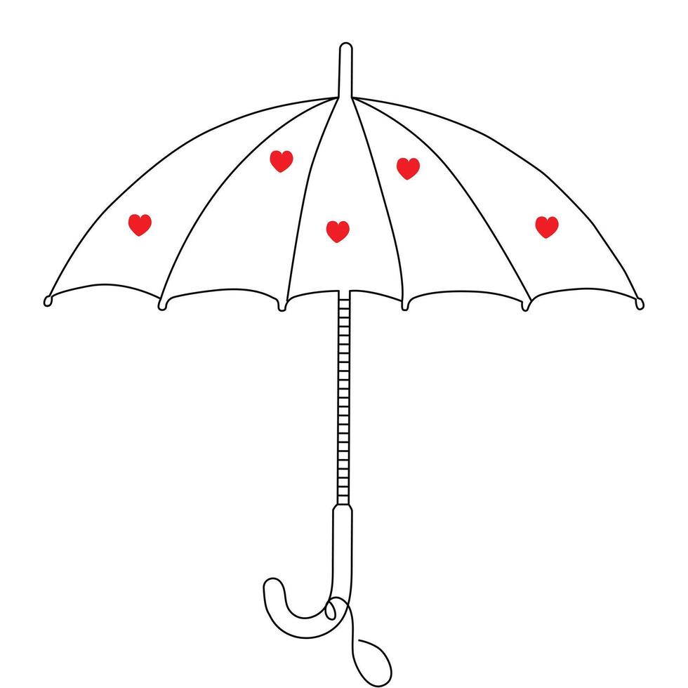 continu un ligne parapluie dessin des illustrations et vecteurs conception vecteur