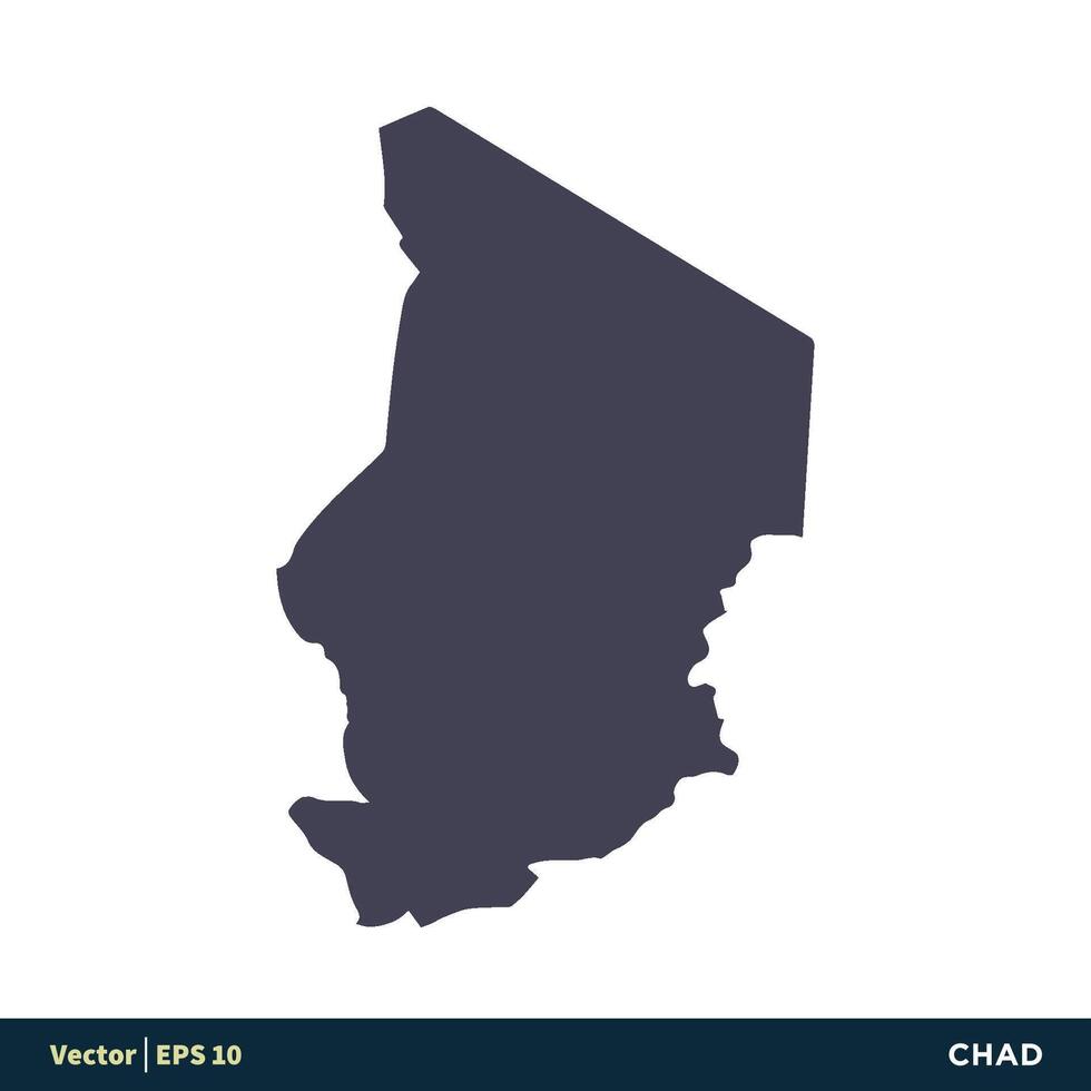tchad - Afrique des pays carte icône vecteur logo modèle illustration conception. vecteur eps dix.