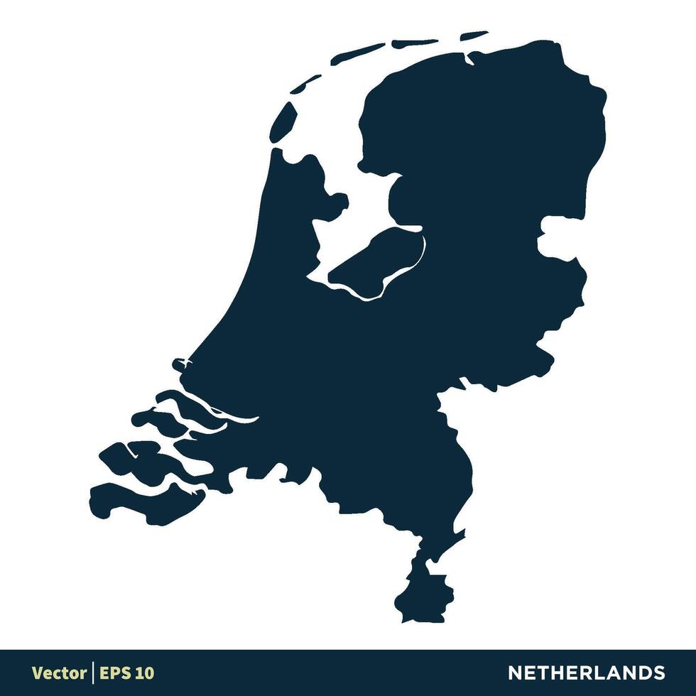 Pays-Bas - L'Europe  des pays carte vecteur icône modèle illustration conception. vecteur eps dix.