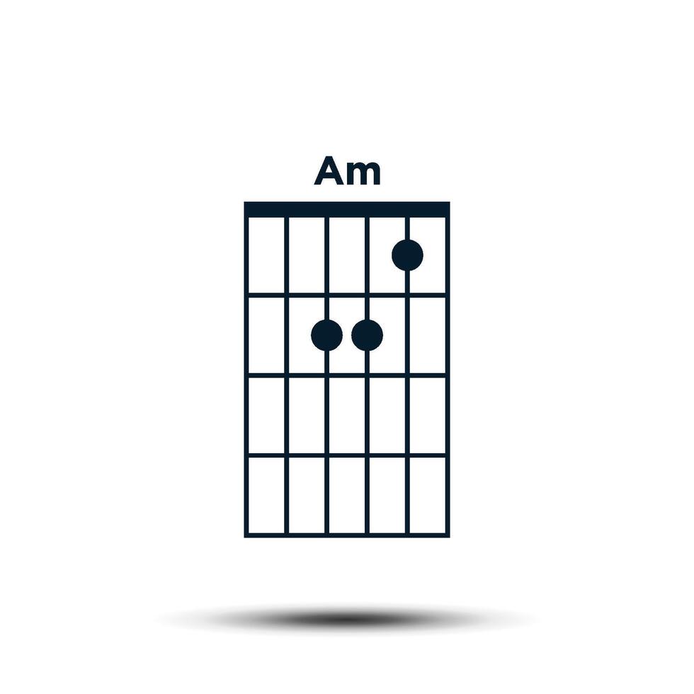 suis, de base guitare accord graphique icône vecteur modèle