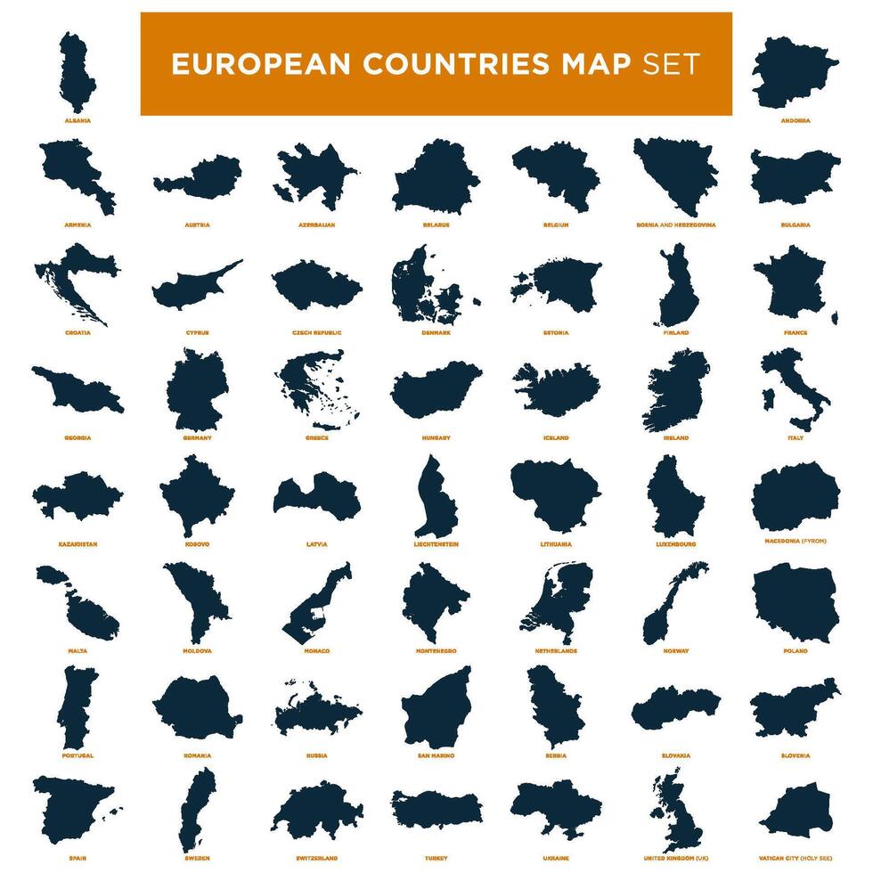 ensemble de L'Europe  des pays carte vecteur icône modèle. vecteur illustration conception. vecteur eps dix.