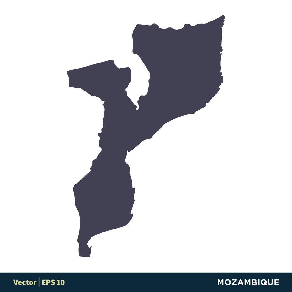 mozambique - Afrique des pays carte icône vecteur logo modèle illustration conception. vecteur eps dix.