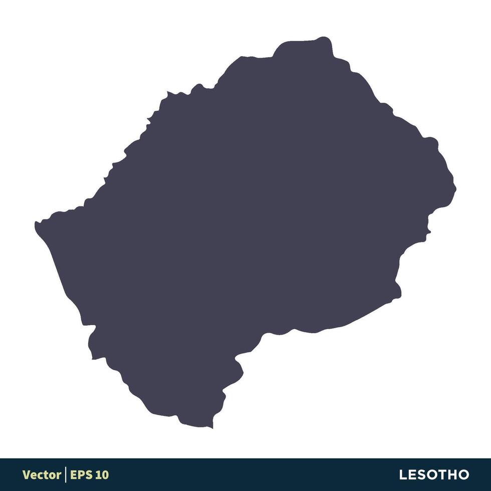 Lesotho - Afrique des pays carte icône vecteur logo modèle illustration conception. vecteur eps dix.