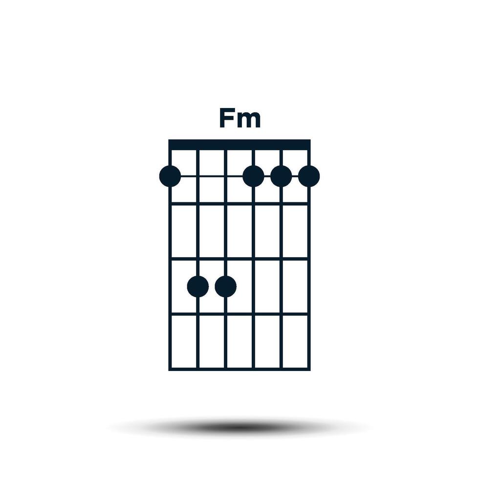 FM, de base guitare accord graphique icône vecteur modèle