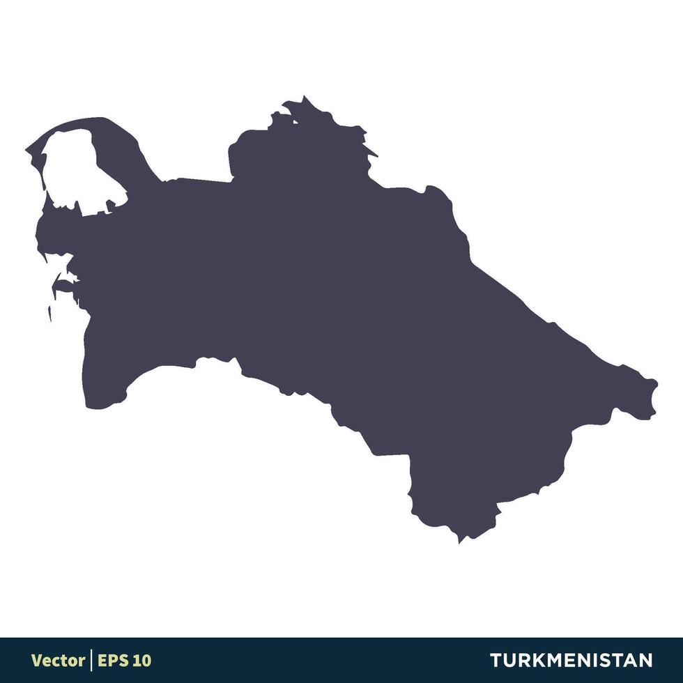 turkménistan - Asie des pays carte icône vecteur logo modèle illustration conception. vecteur eps dix.
