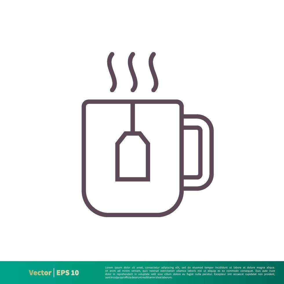 thé, café tasse icône vecteur logo modèle illustration conception. vecteur eps dix.