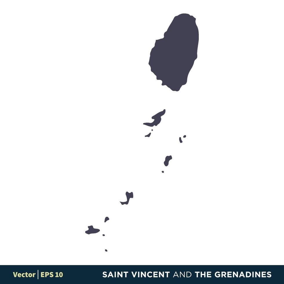 Saint Vincent et le grenadines - Nord Amérique des pays carte icône vecteur logo modèle illustration conception. vecteur eps dix.