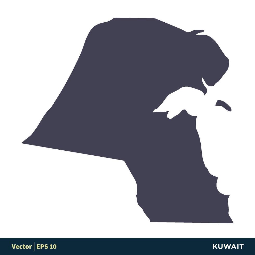 Koweit - Asie des pays carte icône vecteur logo modèle illustration conception. vecteur eps dix.