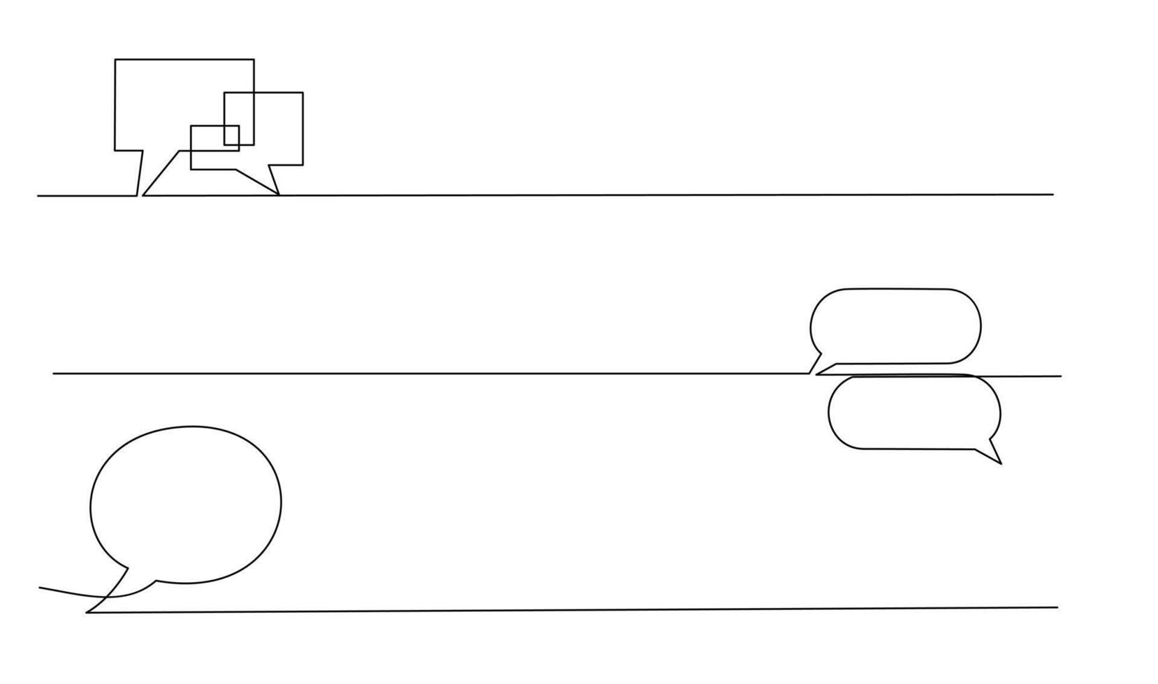 continu ligne dessin de griffonnage discours bulle. vecteur