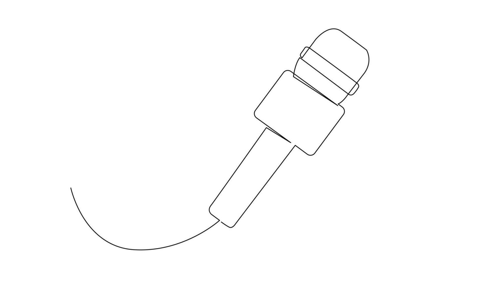 continu ligne dessin de vecteur câblé microphone icône