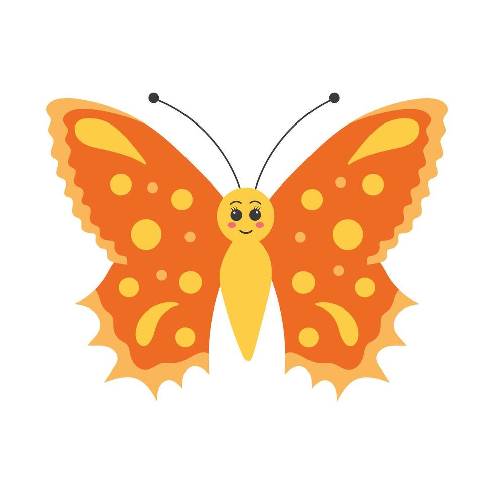 mignonne papillon. bébé insecte. dessin animé plat vecteur illustration.