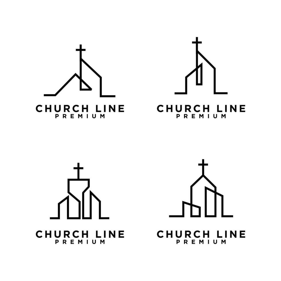 église Célibataire ligne logo vecteur