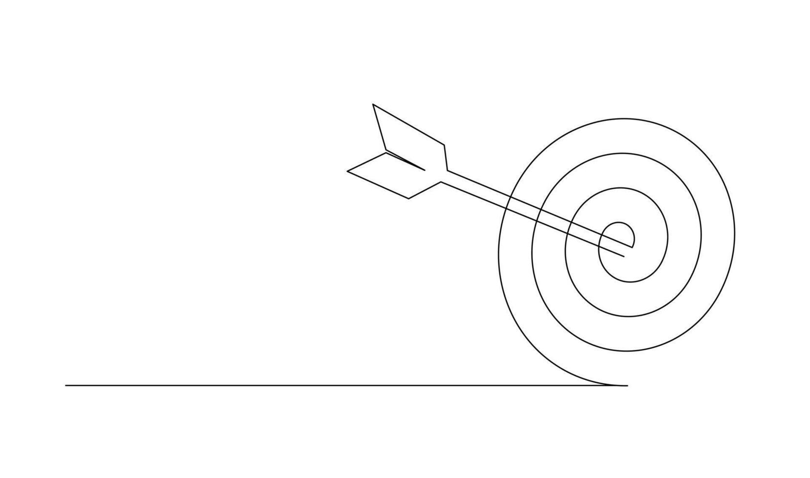 continu ligne dessin de La Flèche dans centre de cible conception vecteur