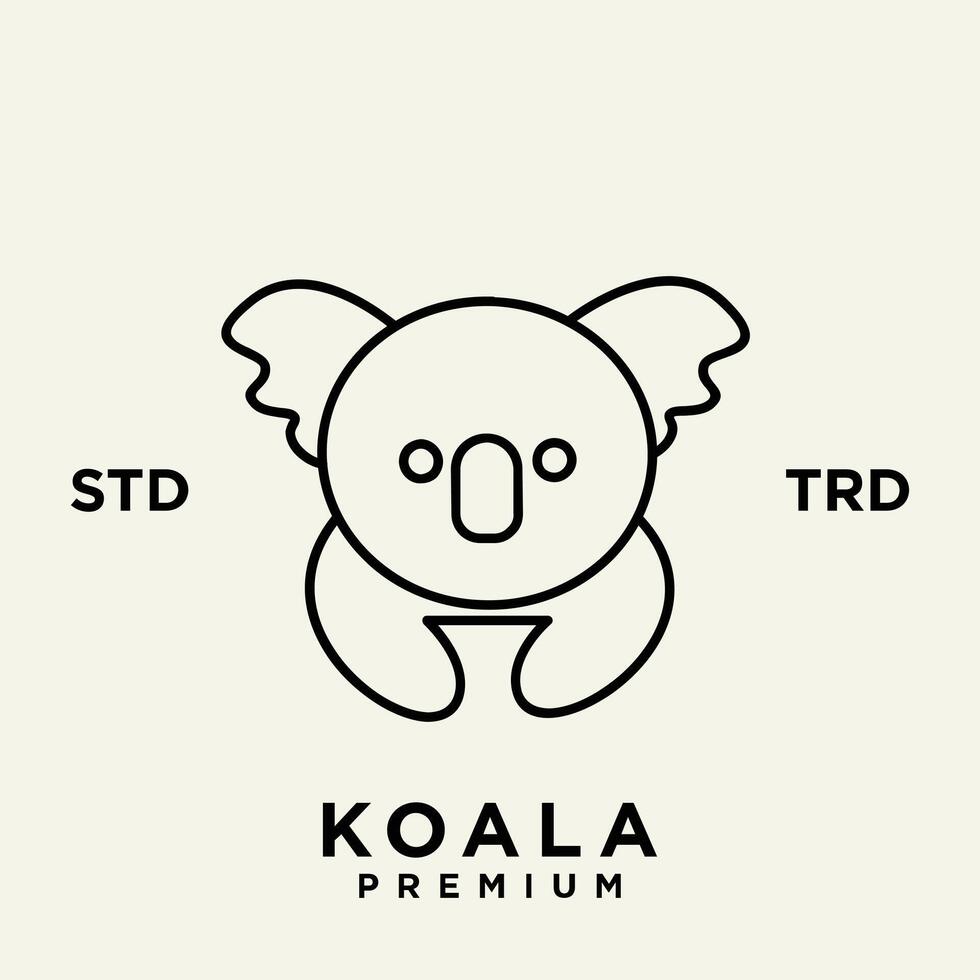 koala contour logo icône. australien animal pour la toile et conception vecteur