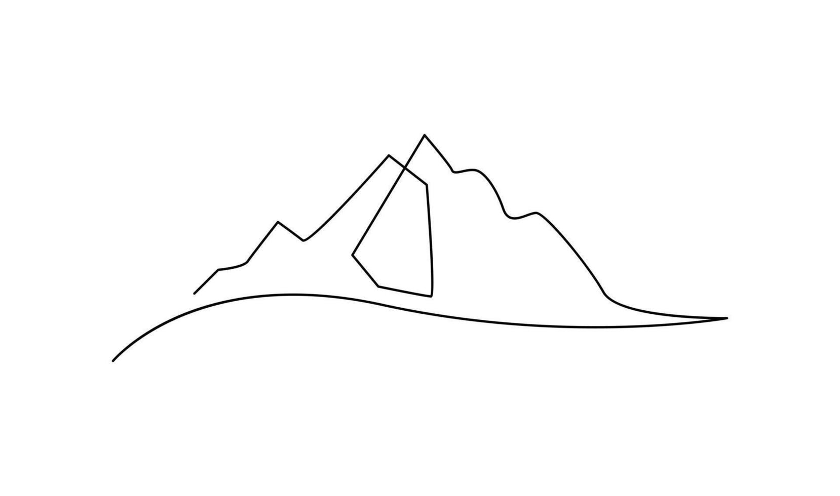 un continu ligne dessin de Montagne intervalle paysage modèle vecteur
