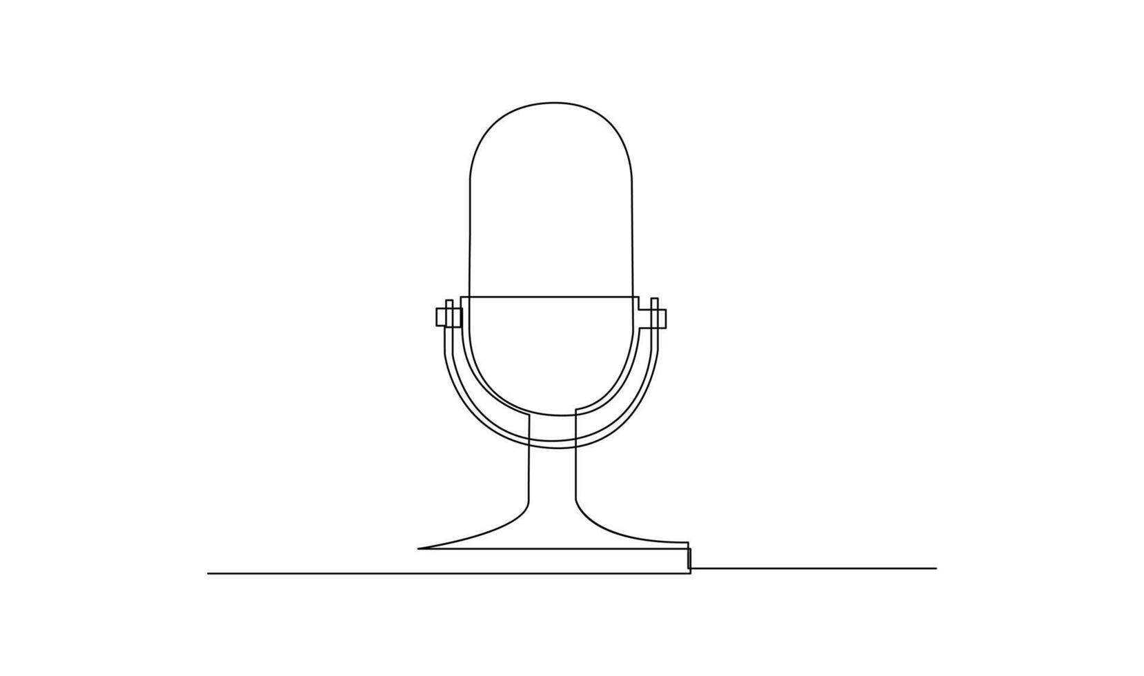 continu ligne dessin de vecteur câblé microphone icône