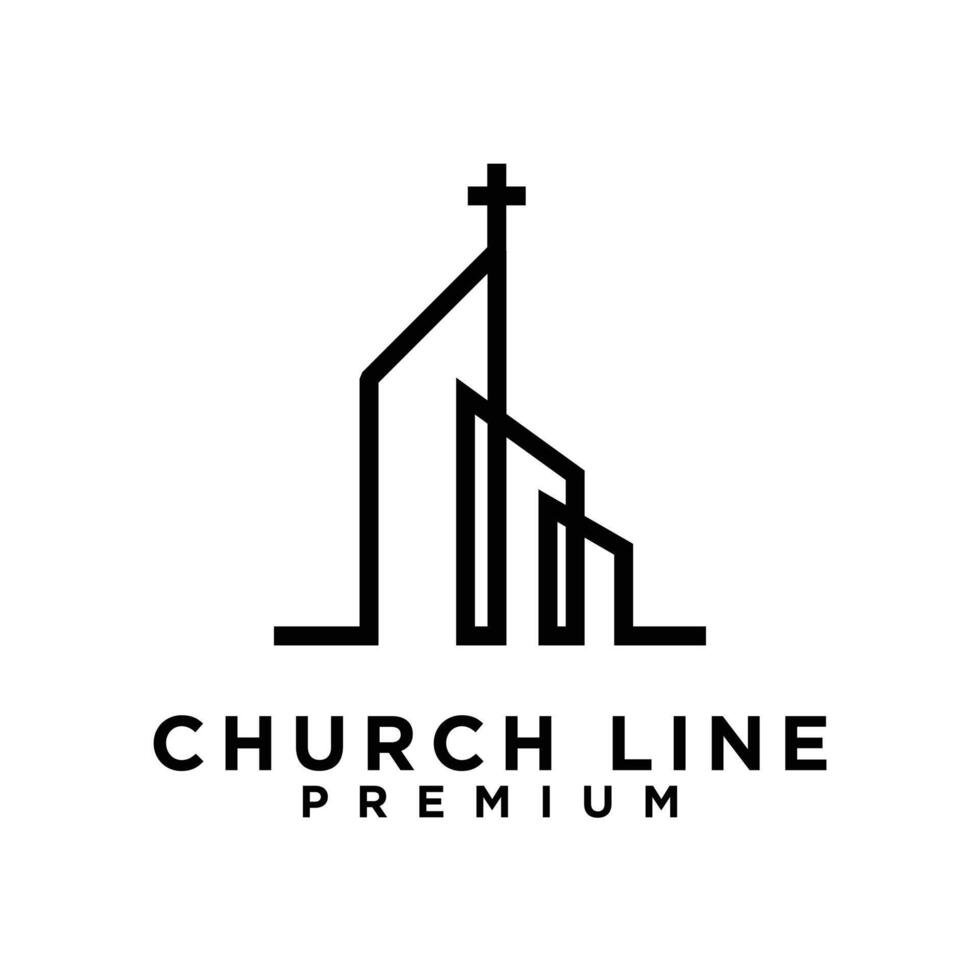 église Célibataire ligne logo vecteur