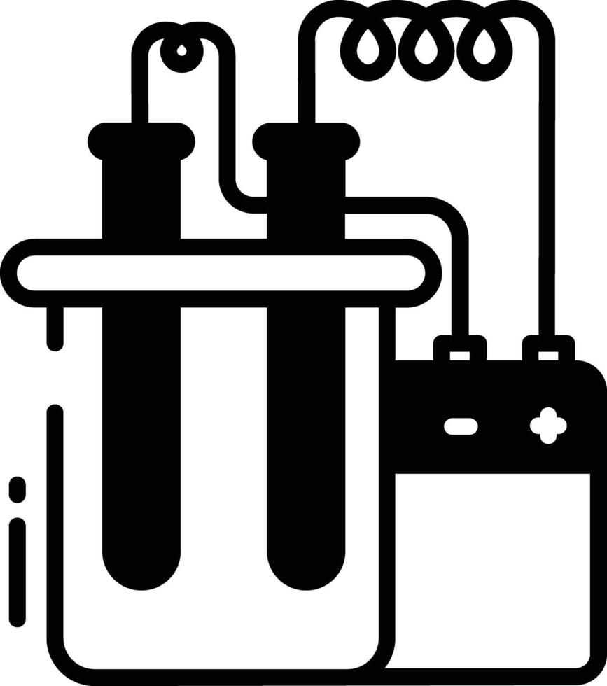 chimique tester glyphe et ligne vecteur illustration