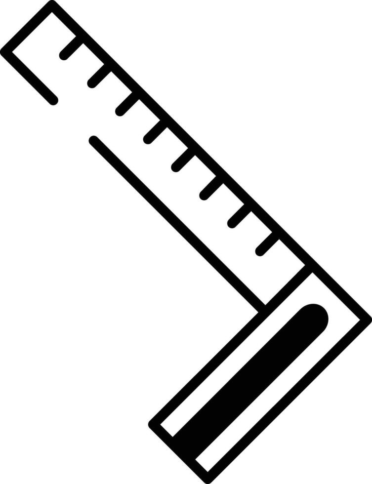 échelle règle glyphe et ligne vecteur illustration