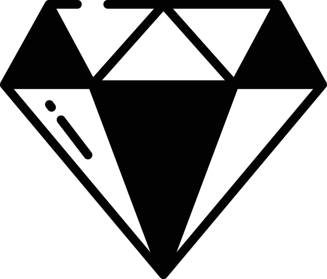 diamant glyphe et ligne vecteur illustration