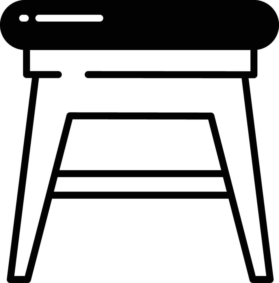 tabouret glyphe et ligne vecteur illustration