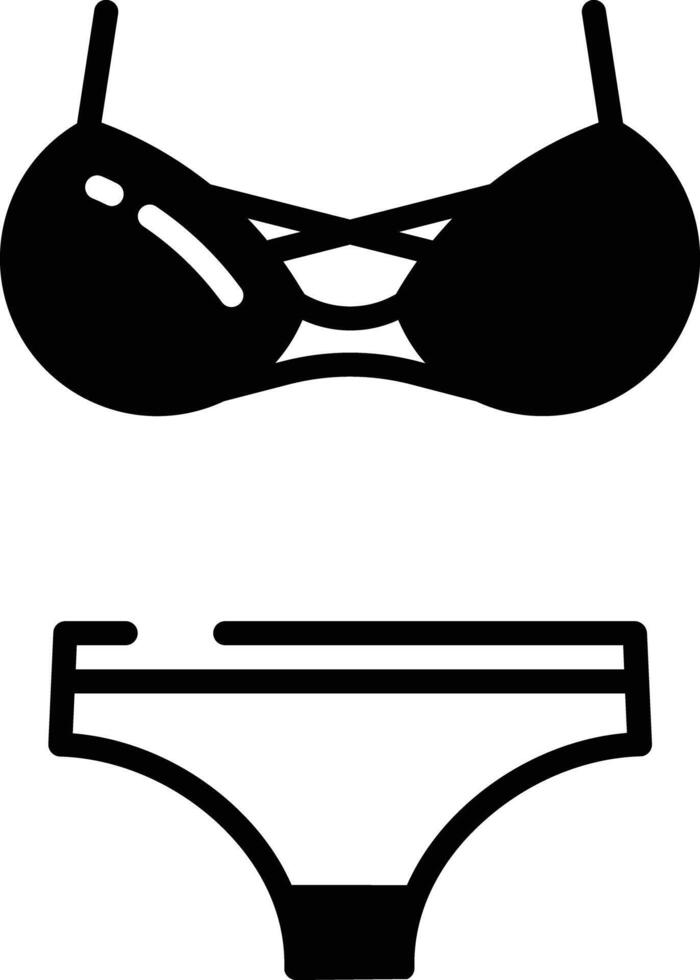 bikini glyphe et ligne vecteur illustration