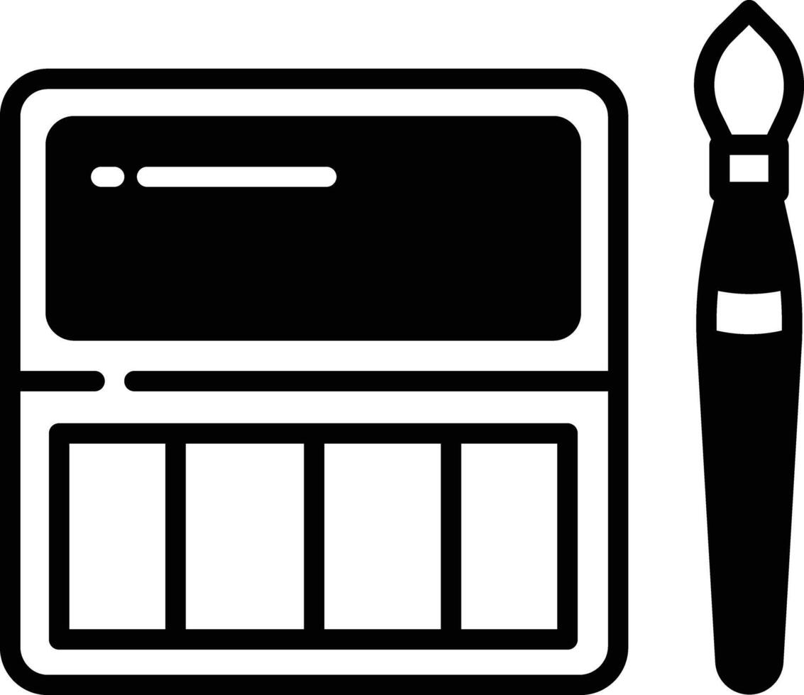 le fard à paupières boîte glyphe et ligne vecteur illustration