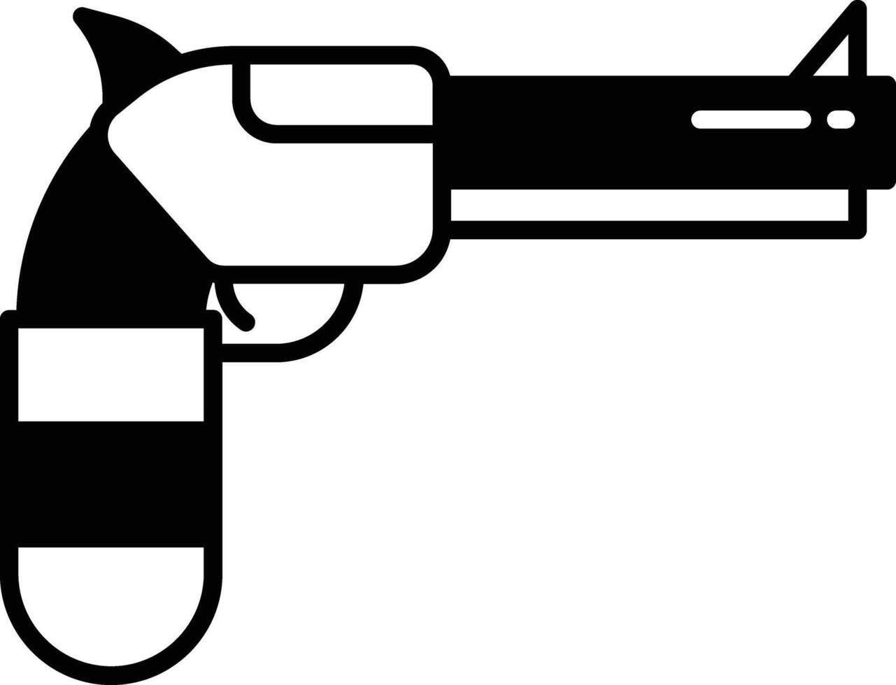 pistolet fleur glyphe et ligne vecteur illustration