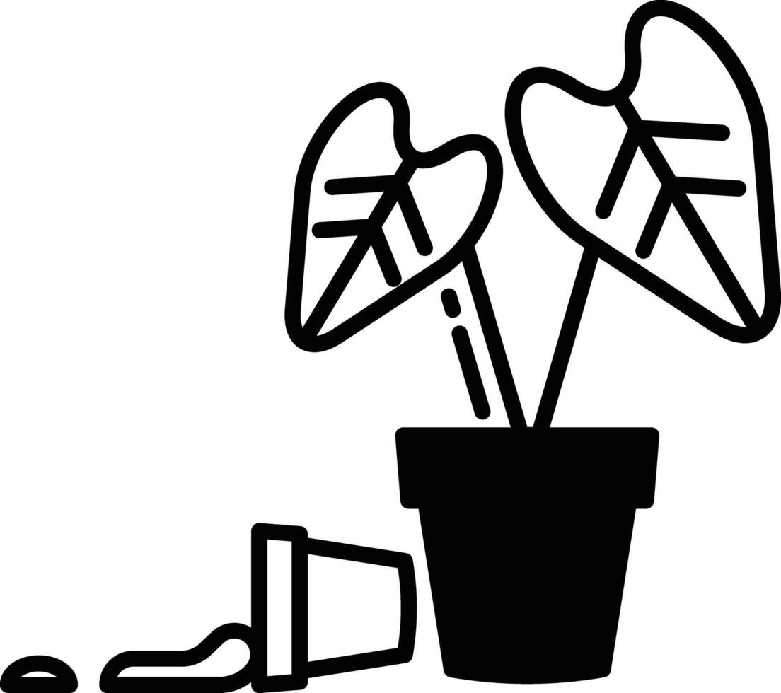 plante glyphe et ligne vecteur illustration