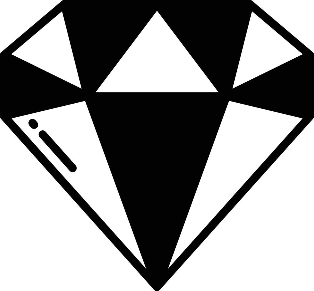 diamant glyphe et ligne vecteur illustration