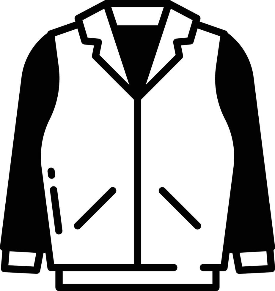 cuir veste glyphe et ligne vecteur illustration