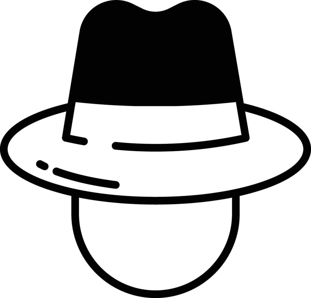 chapeau glyphe et ligne vecteur illustration