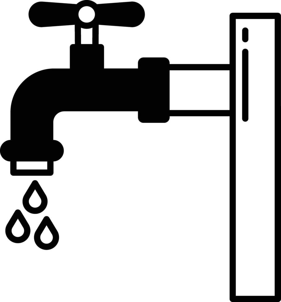 l'eau robinet glyphe et ligne vecteur illustration